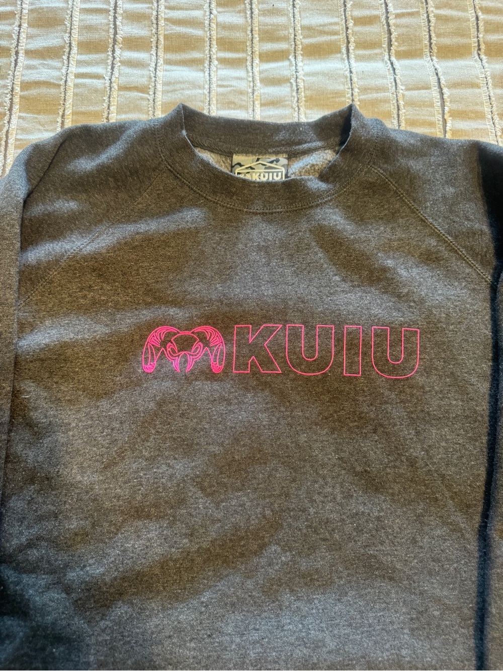 KUIU Gray Crewneck Sweatshirt with Subtle Logo Patch